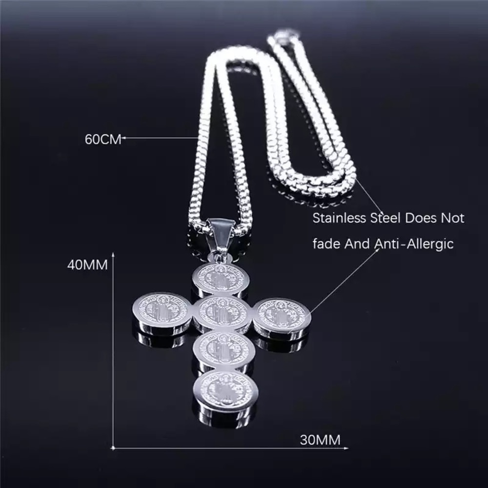 Christian Cross Pendant Chain Necklace - Picture 9 of 12